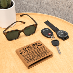 To My Son Skies (Black) – Leather Wallet